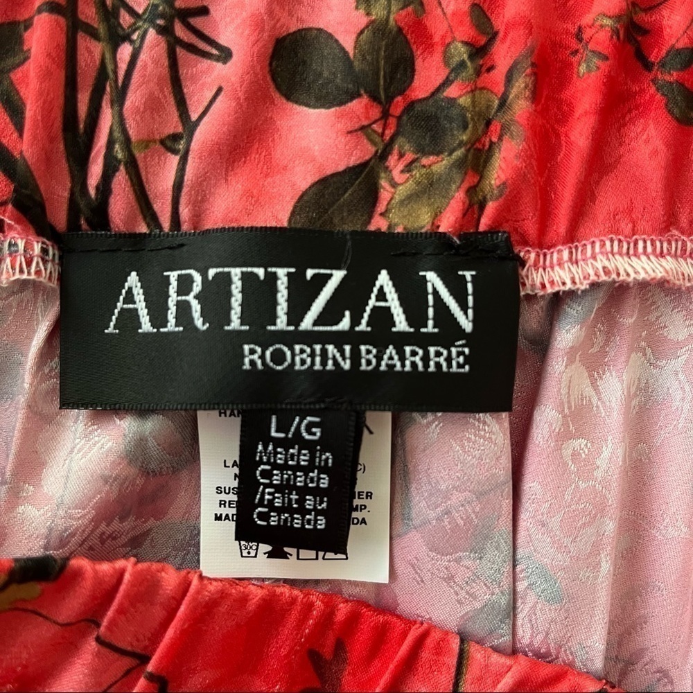 ARTIZAN Robin Barre maxi skirt pleated floral print Summer Made in Canada. Large - Picture 5 of 9